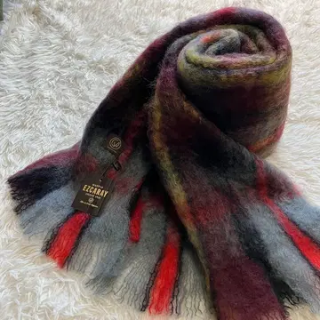 MANTAS EZCARAY 만타스 에스카라이 머플러 모헤어 체크 무늬