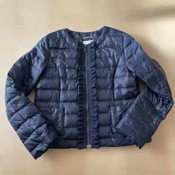Harrods 네이비 프릴 다운 자켓
