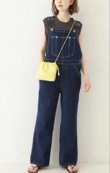 슬로브 이에나 [ 새상품 ] LE DENIM 백 오픈 오버롤