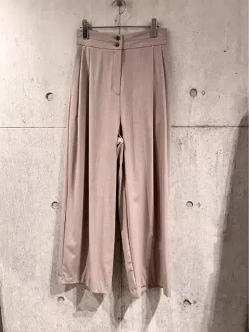 YENN 베이지 와이드 팬츠 턱