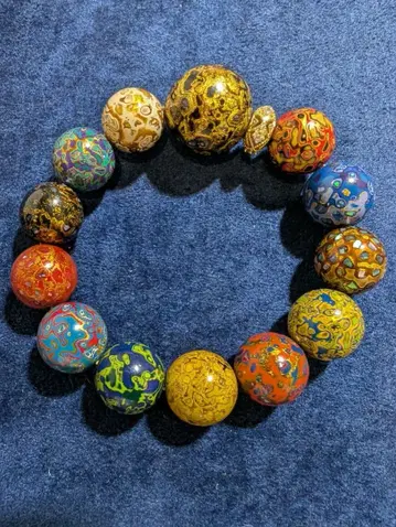 컬러풀 무늬 나전 팔찌