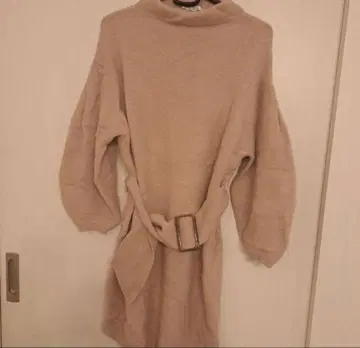 snidel 스나이델 FOX 니트 스웨터 무릎 기장 벨트 포함