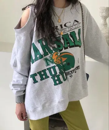 make_ai [ 셀렉트 상품 ] 비대칭 맨투맨