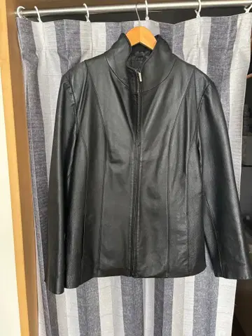 00s Y2K 하이넥 모드 가죽 자켓