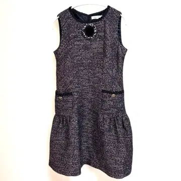 슈퍼 뷰티 슬리브리스 원피스 40 사이즈 M 네이비 트위드