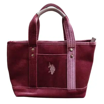 S228: 새상품급 유에스 폴로 아승 벨로아 토트백 적자색 계열