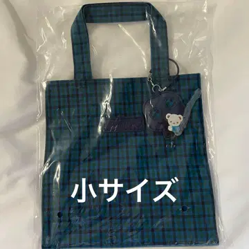 [택 포함 미사용 새상품] 파밀리아 체크 무늬 토트백 소 블루 계열