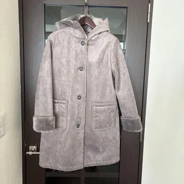 Lugnoncure 페이크 무스탕 푸드코트 그레이 M 사이즈