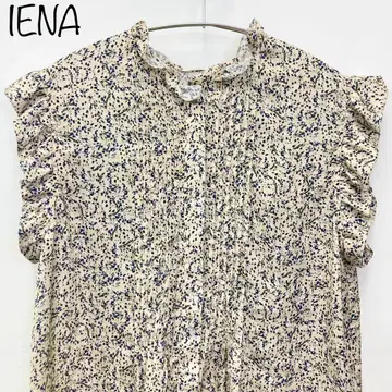 [ IENA ] 뮤게 패턴 핀턱 프릴 슬리브리스 블라우스