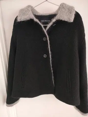 모헤어 보아 울 코트 자켓