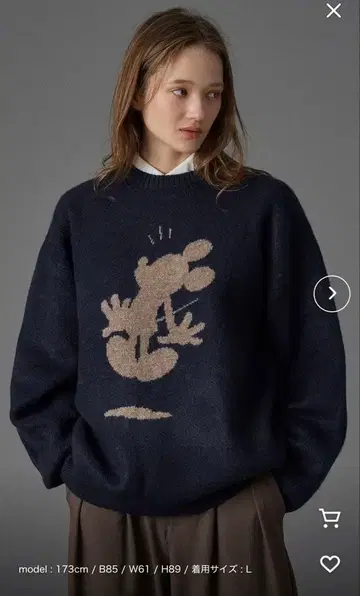 [ Disney / Mickey Mouse ] 실루엣 모티브 니트