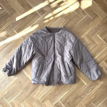 브라운 퀼팅 다운 자켓