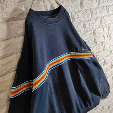 [ 보더 오버 사이즈 ] 맨투맨 트레이닝복 네이비 L