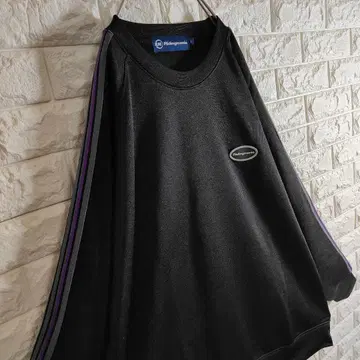 [사이드 라인] 맨투맨 저리풍 원단 원 포인트 L 블랙