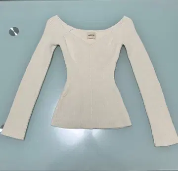 KHAITE 카이토 리브 V넥 긴팔 상의