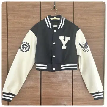 한국 연세대학교 연세 바시티 자켓 숏 기장 자켓 아우터 네이비