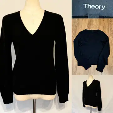 theory 띠어리 캐시미어 V넥 니트 블랙 S