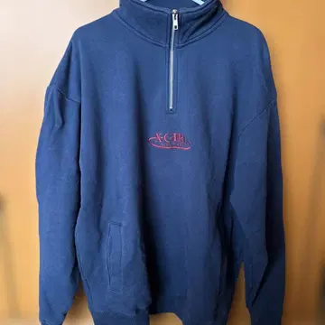 X-girl OVAL LOGO HALF ZIP SWEAT TOP