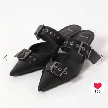 JEANASIS 아이렛 스터드 뮬 블랙 L 사이즈