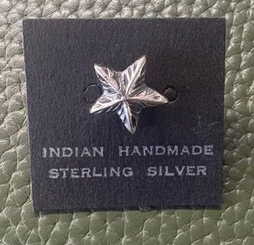 [ 미사용 ] 인디언 핸드메이드 스털링 실버 별 모양 귀걸이