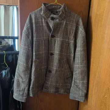 ness 체크 무늬 스탠드 카라 자켓 XL