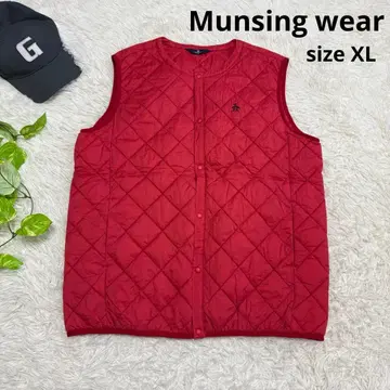 [먼싱웨어] 새상품급 충전솜 퀼팅 베스트 레드 LL 남성용