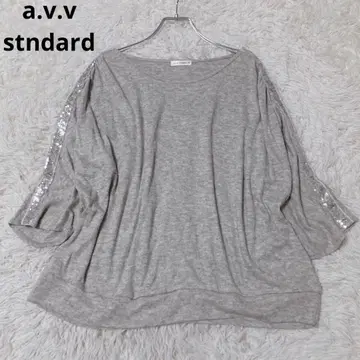 아베베 스탠다드 돌먼 스팽글 울 혼방 상의 그레이 40