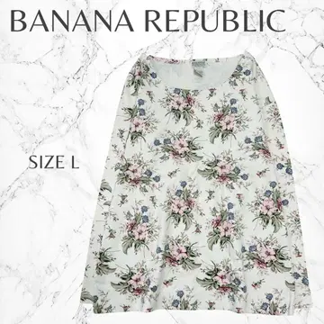 바나나리퍼블릭 페미닌 꽃무늬 보트넥 긴팔 티셔츠 L 고품질