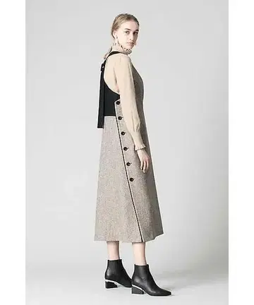 정가 69300엔 어도어 ADORE 베이지 네프 트위드 원피스