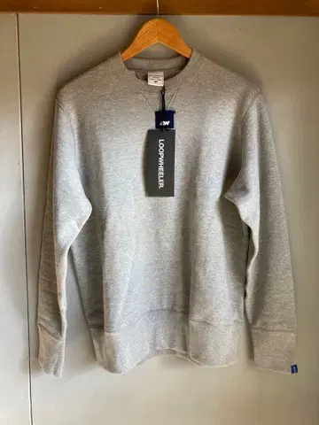 LOOPWHEELER LW01 통돌이 편직 크루 맨투맨 그레이 멜란지