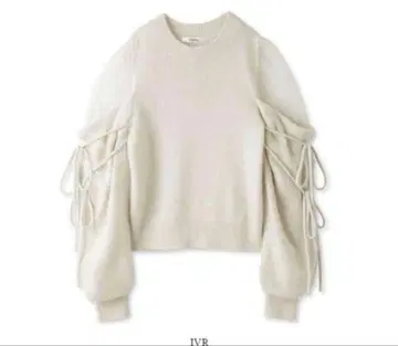 SNIDEL 시스루 숄더 니트탑