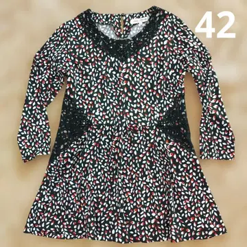 Super Beauty 긴팔 튜닉 42사이즈 ( L ) 레드 블랙 화이트