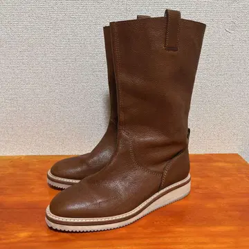 SAYA 미들 부츠 브라운 23.5cm 천연 가죽