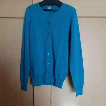 캐시미어 100% 가디건 블루