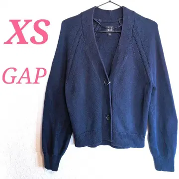 GAP XS 긴팔 가디건 네이비 컬러 래글런 슬리브 V넥 캐주얼 코디