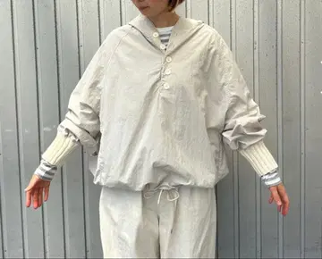 mao made 마오메이드 소매 큼직한 리브 아노락 후드티