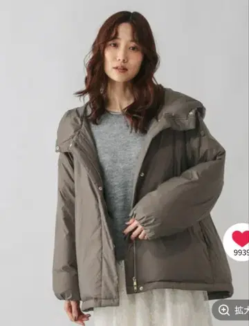 글로벌 워크 에어럭스 다운 후드 블루종