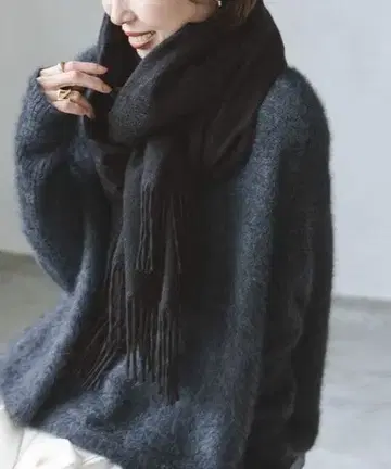 ORIGINAL 캐시미어 스톨 차콜 그레이 2