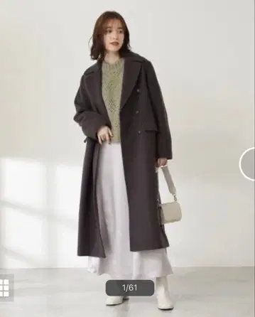 [ N. ] 비버 멜톤 체스터 코트 차콜