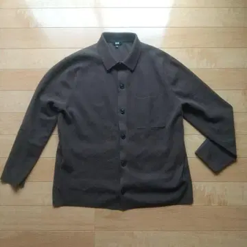 UNIQLO 밀라노 리브 셔츠 가디건 XL 사이즈 다크 브라운
