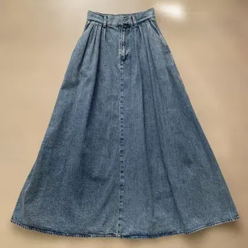 Edition 데님 플레어 롱 스커트