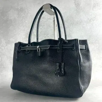 덴하마노 미티어 하마노 가죽공예 토트백 포멀 실버 금장 장식