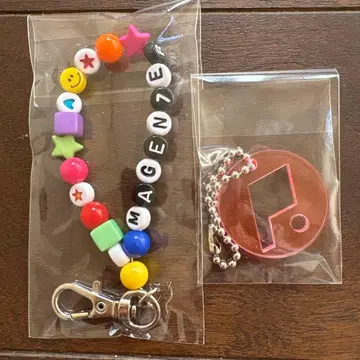 MAGenter 혜택 비즈 참과 클리어 핑크의 원형 키링