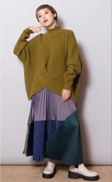 오즈모시스 플리츠 롱 스커트