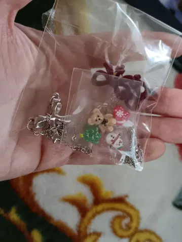 스피리추얼 리본 목걸이 귀찌 크리스마스 네일 칩