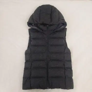 UNIQLO 다운 베스트 M 사이즈 다크 그레이 후드 부착