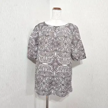 C.P.A. 올 패턴 반팔 상의 (M) 마 혼방 내추럴 성숙 캐주얼