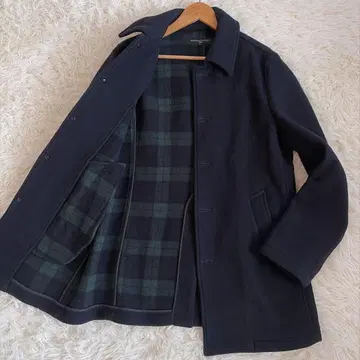 [ 블랙워치 ] 쉽스 스텐카라 코트 울 네이비 L