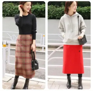 2018AW 페이스 리버서블 미드 카프 스커트