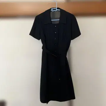 블랙 무릎 기장 원피스 반팔 쇼와 레트로 사이즈 M